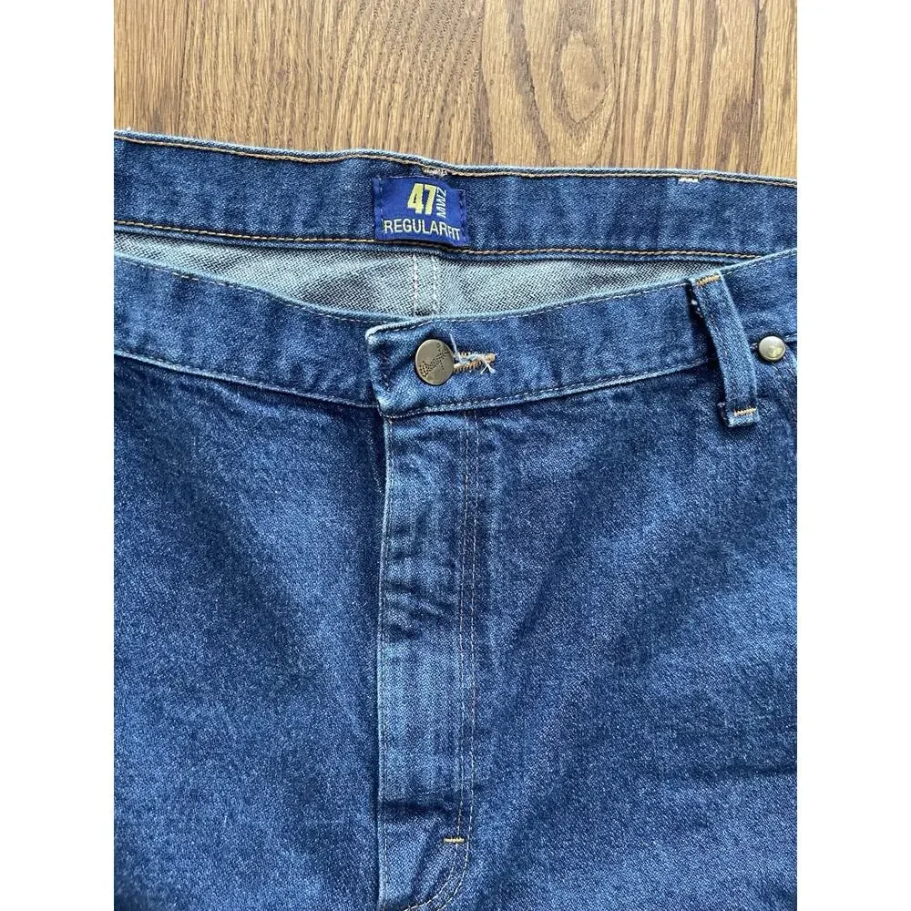 Wrangler 47MWZ Jeans Men's 42x34 Regular Fit Cowboy Cut Western Denim Dark Wash